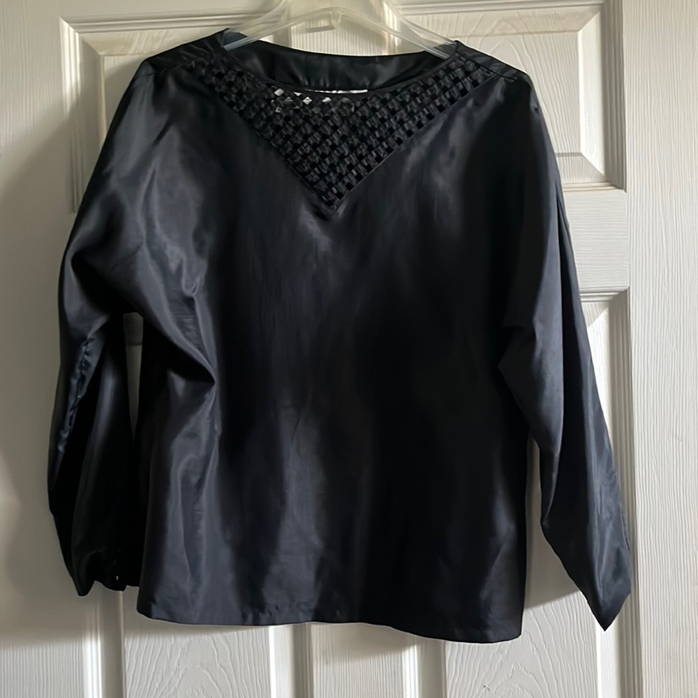 Vintage Shapely Black Blouse size S